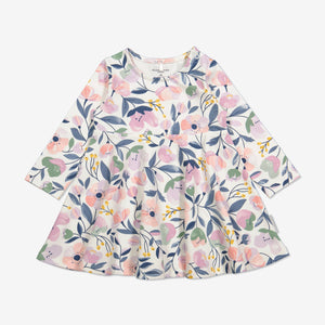  Organic White Floral Baby Dress from Polarn O. Pyret Kidswear. Made from sustainably sourced  materials.