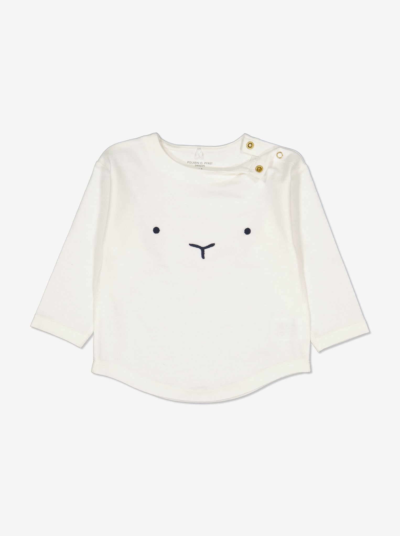  Organic White Rabbit Newborn Baby Top from Polarn O. Pyret Kidswear. Made from eco-friendly materials.