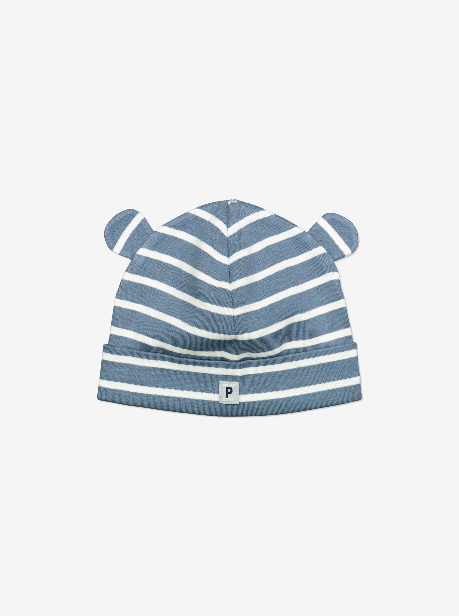  Organic Blue Baby Beanie Hat from Polarn O. Pyret Kidswear. Made with 100% organic cotton.