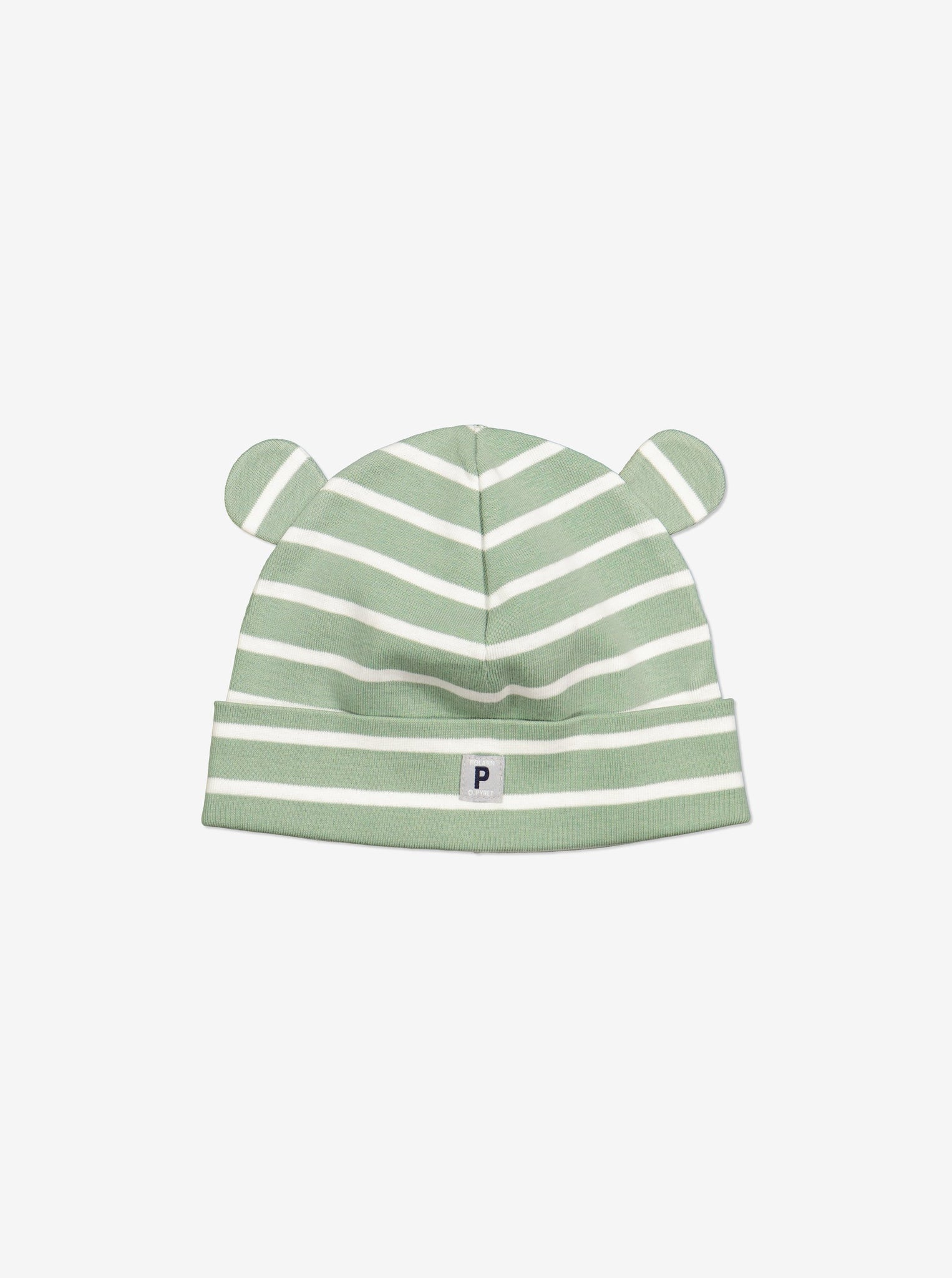  Organic Green Baby Beanie Hat from Polarn O. Pyret Kidswear. Made with 100% organic cotton.