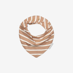  Organic Striped Brown Baby Bibs from Polarn O. Pyret Kidswear. Made with 100% organic cotton.