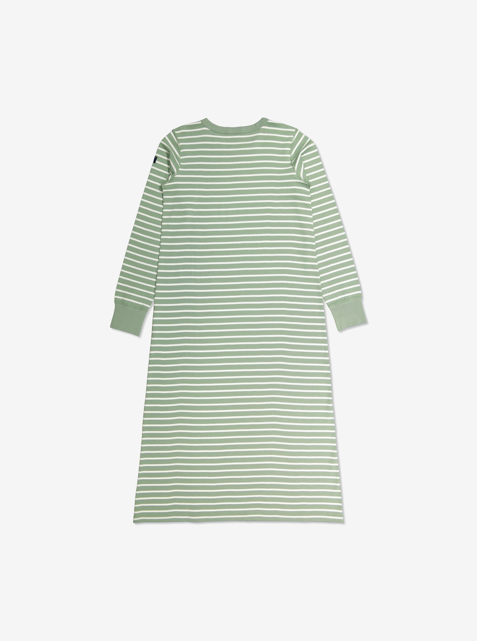  Organic Striped Green Adult Nightdress from Polarn O. Pyret Kidswear. Made with 100% organic cotton.