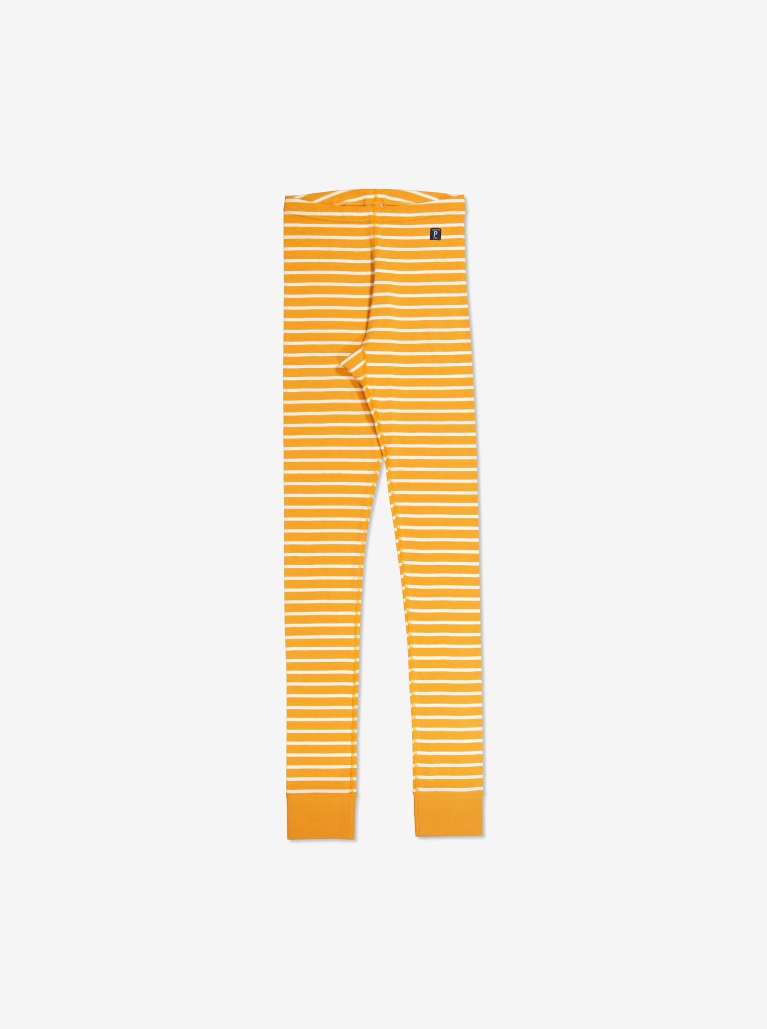  Organic Striped Yellow Adult Pyjamas from Polarn O. Pyret Kidswear. Made with 100% organic cotton.