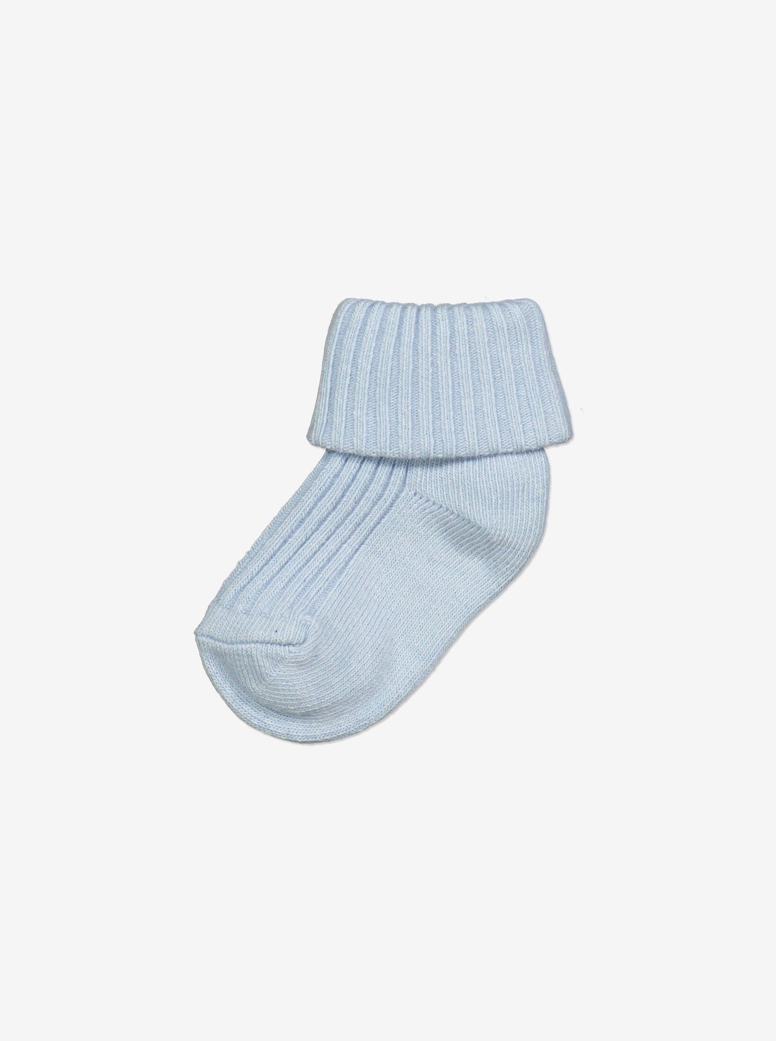  Organic Cotton Blue Baby Socks from Polarn O. Pyret Kidswear. Made from sustainably sourced materials.