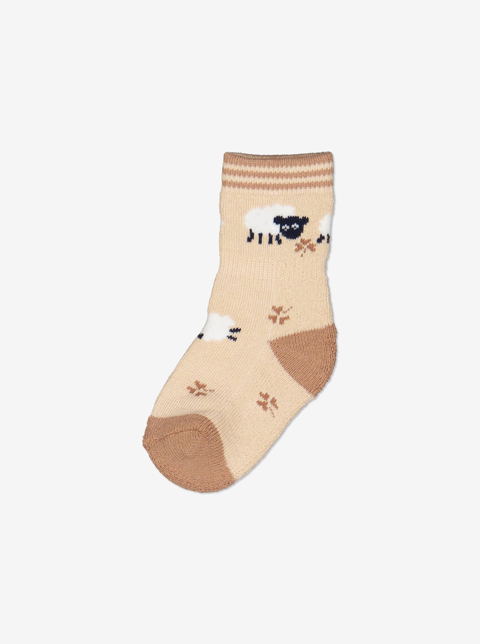  Organic Beige Newborn Baby Socks from Polarn O. Pyret Kidswear. Made from sustainable materials.