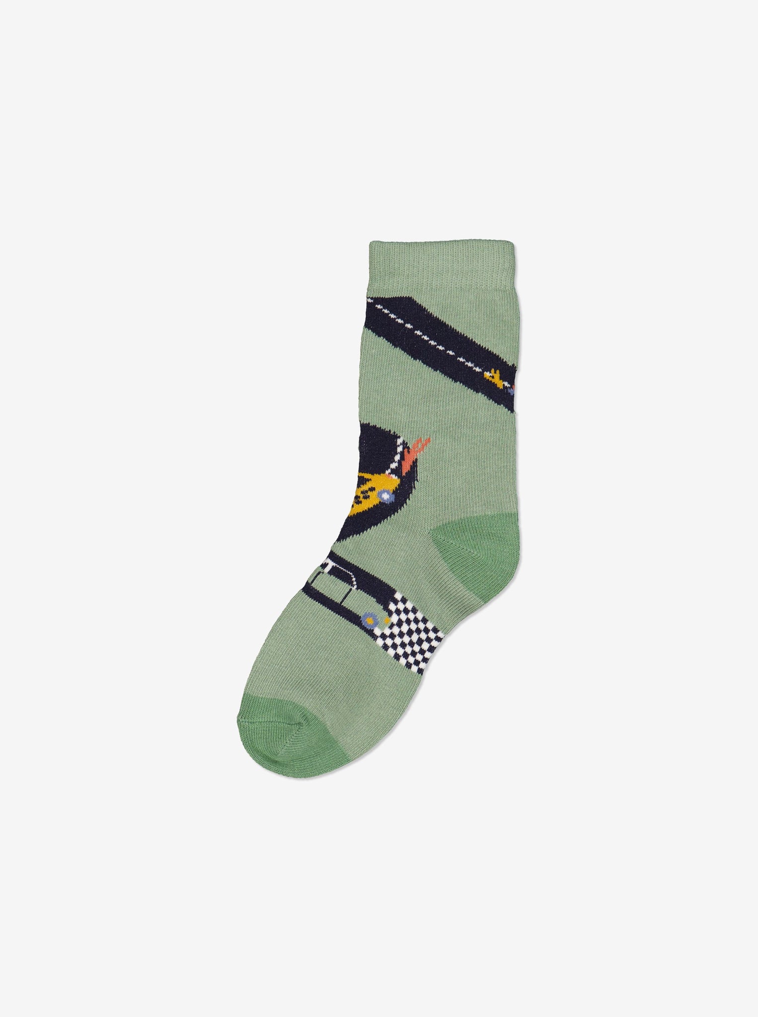  Organic Cotton Cars Kids Socks Multipack from Polarn O. Pyret Kidswear. Made from sustainably sourced materials.