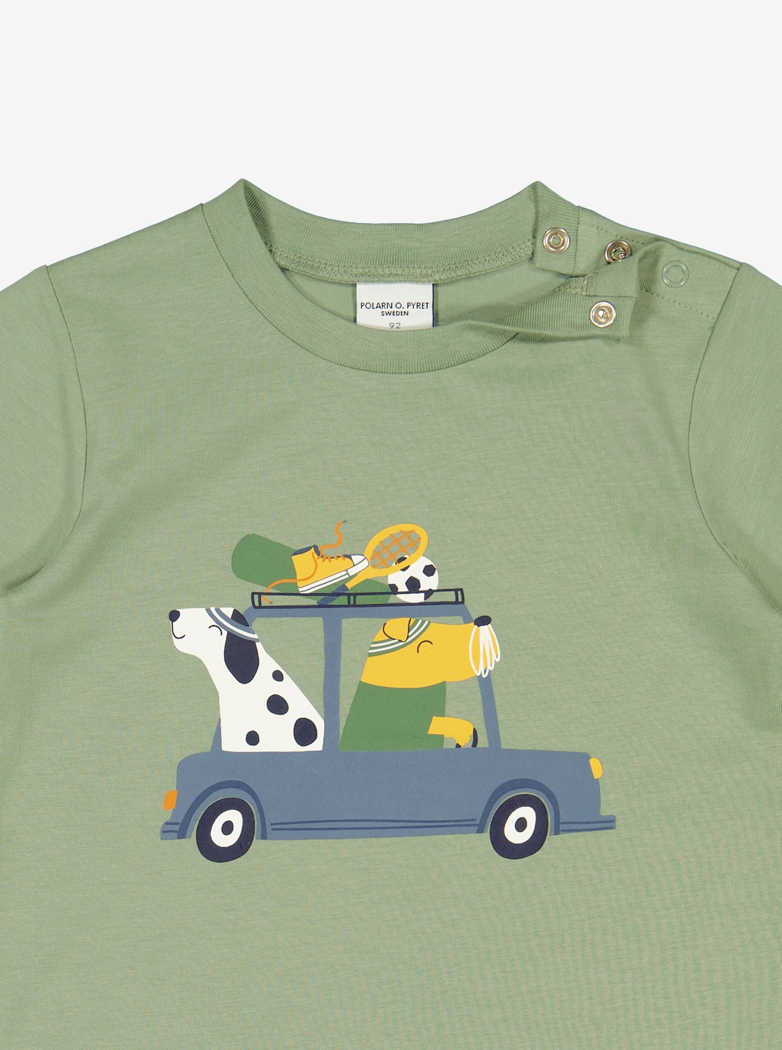  Organic Green Animal Print Kids T-Shirt from Polarn O. Pyret Kidswear. Made with 100% organic cotton.