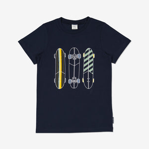  Organic Cotton Navy Kids T-Shirt from Polarn O. Pyret Kidswear. Made from sustainable materials.