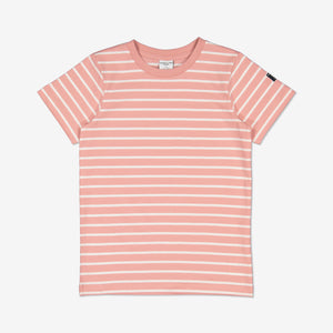  Cotton Striped Pink Kids T-Shirt from Polarn O. Pyret Kidswear. Made using eco-friendly materials.
