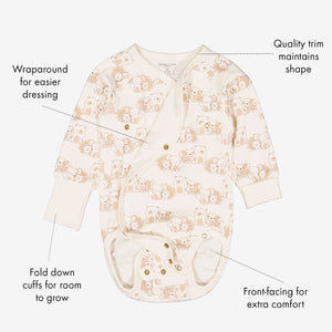  Animal Print Wraparound Babygrow from Polarn O. Pyret Kidswear. Made using environmentally friendly materials.