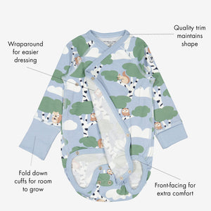 Forest Animals Wraparound Babygrow from Polarn O. Pyret Kidswear. Made using sustainable materials.