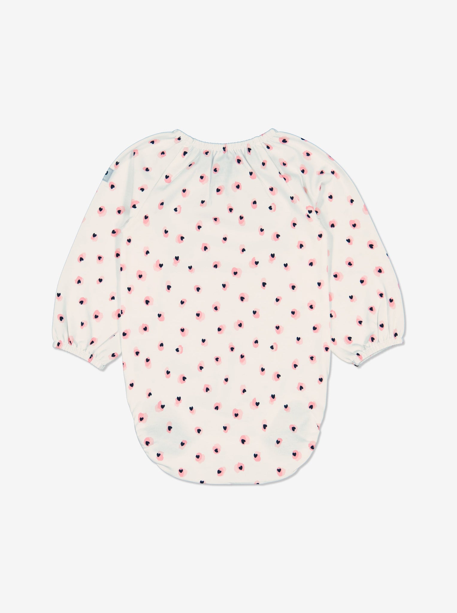  Pink Heart Print Newborn Babygrow from Polarn O. Pyret Kidswear. Made using ethically sourced materials.