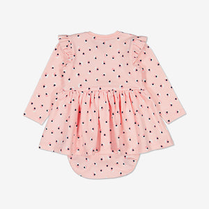  Pink Floral Baby Bodysuit & Dress from Polarn O. Pyret Kidswear. Made using sustainable materials.