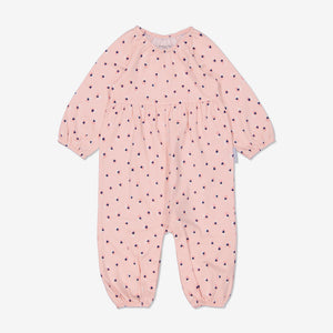  Pink Floral Newborn Baby Romper from Polarn O. Pyret Kidswear. Made using environmentally friendly materials.
