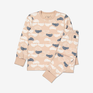  Organic Cotton Car Print Kids Pyjamas from Polarn O. Pyret Kidswear. Made from sustainable materials.