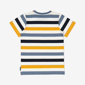  Blue Striped Kids T-Shirt from Polarn O. Pyret Kidswear. Made using environmentally friendly materials.