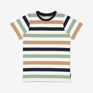  Organic Cotton Striped Kids T-Shirt from Polarn O. Pyret Kidswear. Made Using GOTS Certified Organic Cotton