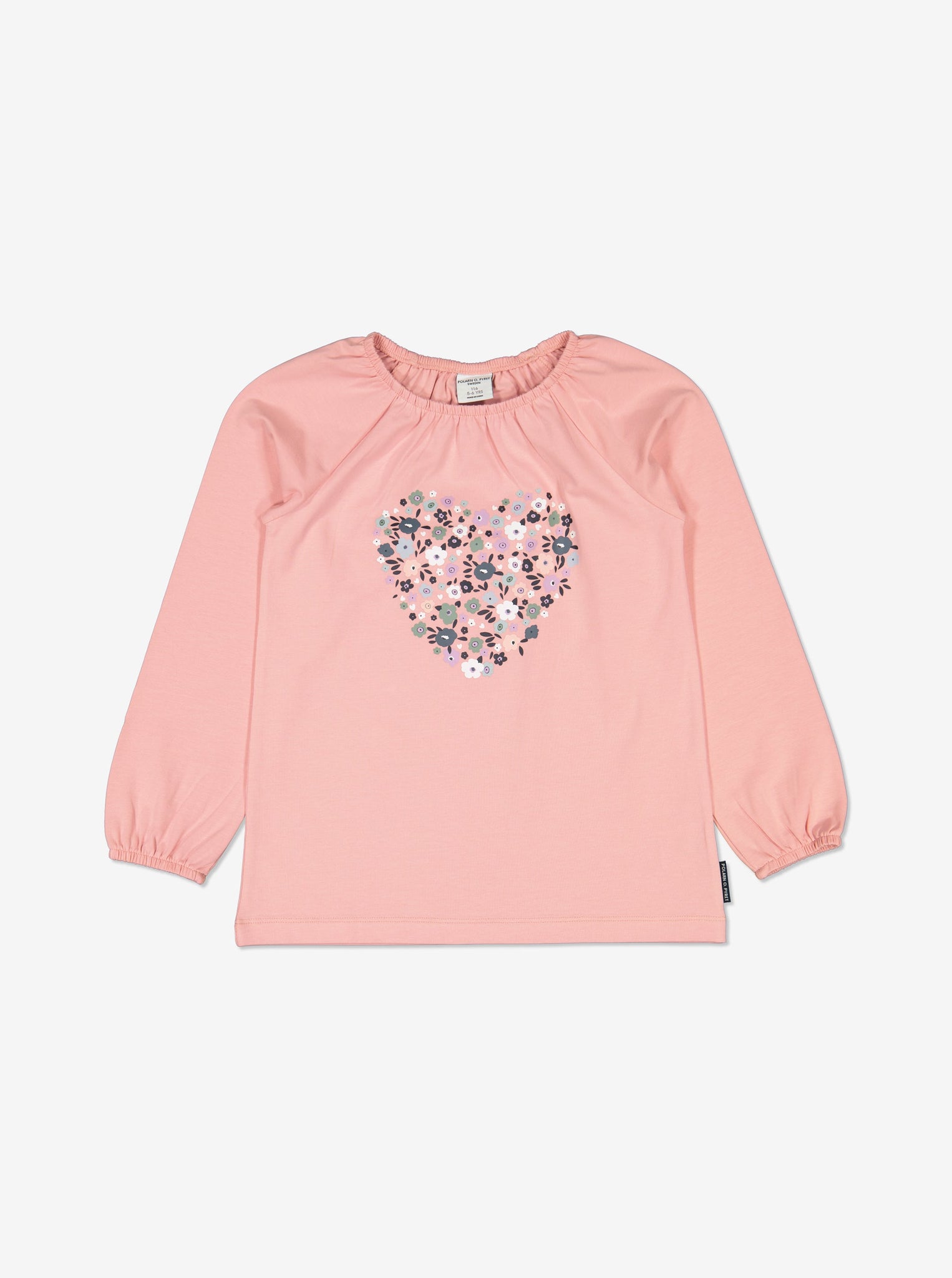  Pink Heart Print Baby Top from Polarn O. Pyret Kidswear. Made using environmentally friendly materials.