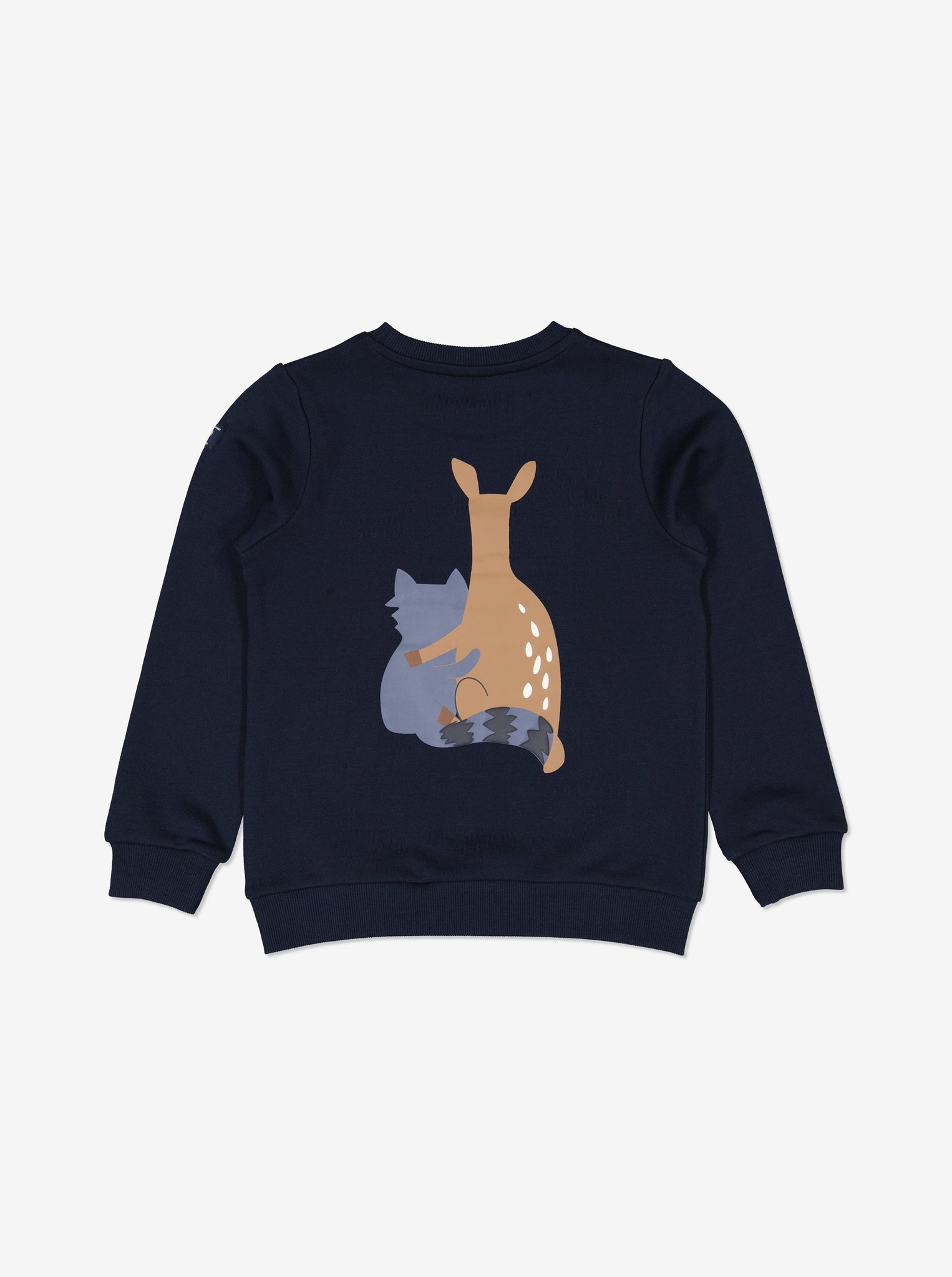  Navy Animal Print Kids Sweatshirt from Polarn O. Pyret Kidswear. Made using eco-friendly materials.