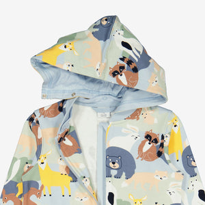  Nordic Animal Print Kids Hoodie from Polarn O. Pyret Kidswear. Made using ethically sourced materials.