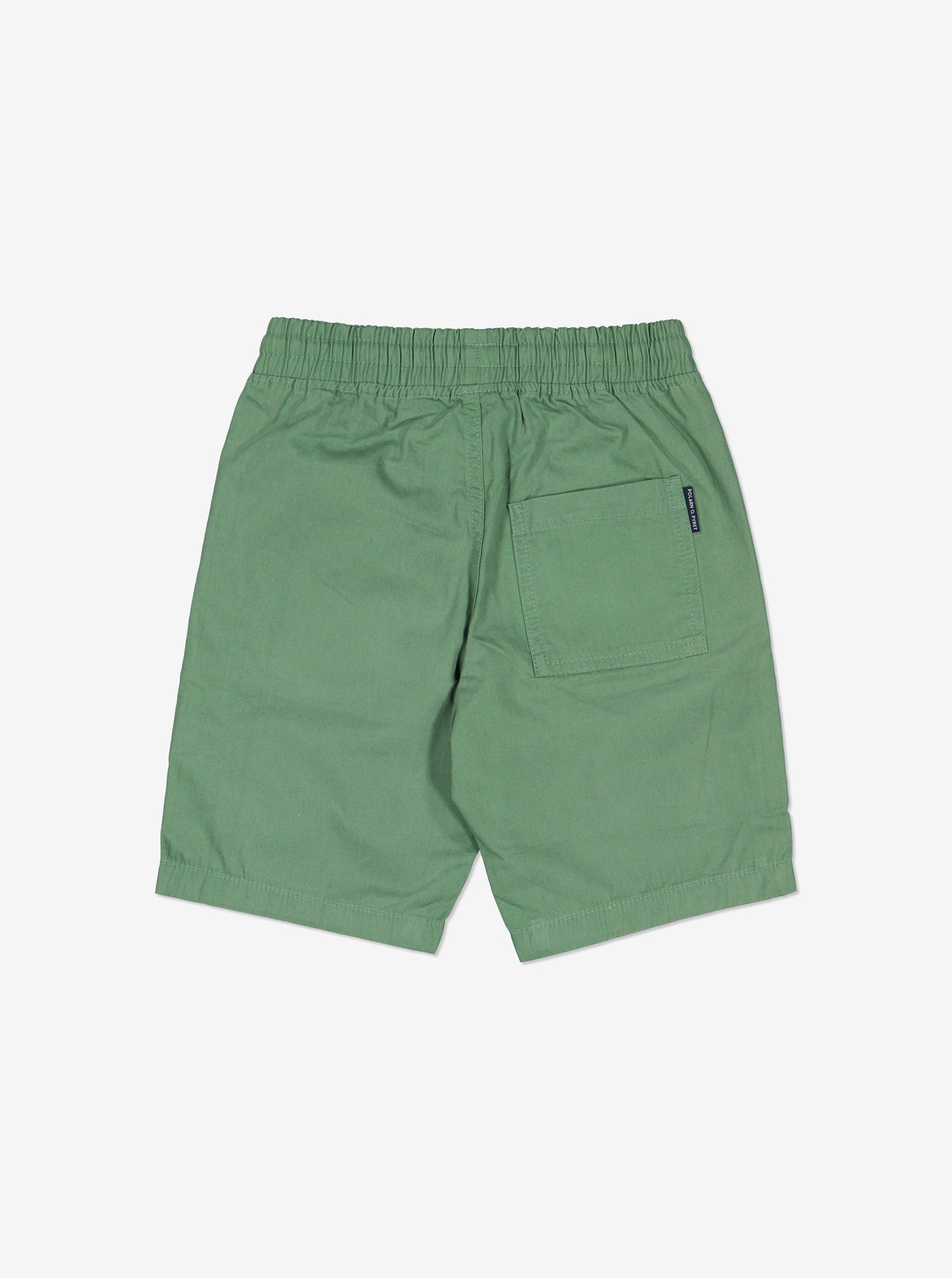 Green Organic Cotton Kids Chino Shorts from Polarn O. Pyret Kidswear. Made from 100% GOTS Organic Cotton.