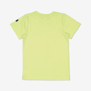 Yellow Kids Giraffe T-Shirt from Polarn O. Pyret Kidswear. Made from 100% GOTS Organic Cotton.