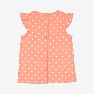 Peach Butterfly Pocket Girls Top from Polarn O. Pyret Kidswear. Made from ethically sourced materials.