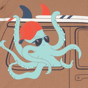 Kids Octopus T-Shirt from Polarn O. Pyret Kidswear. Made from 100% GOTS Organic Cotton.