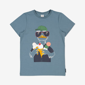 Organic Cotton Navy Kids T-Shirt from Polarn O. Pyret Kidswear. Made using sustainable sourced materials.