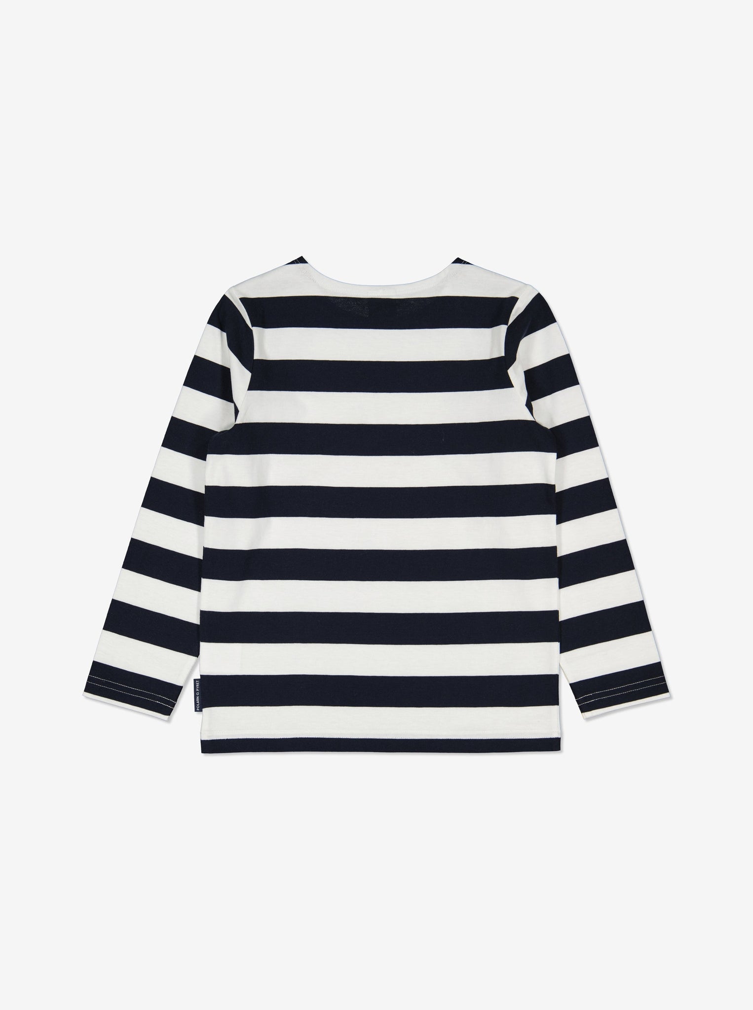 Striped Navy Unisex Kids Top from Polarn O. Pyret Kidswear. Made from 100% GOTS Organic Cotton.
