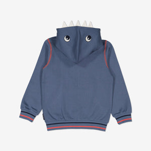 Shark Applique Kids Hoodie from Polarn O. Pyret Kidswear. Made from 100% GOTS Organic Cotton.