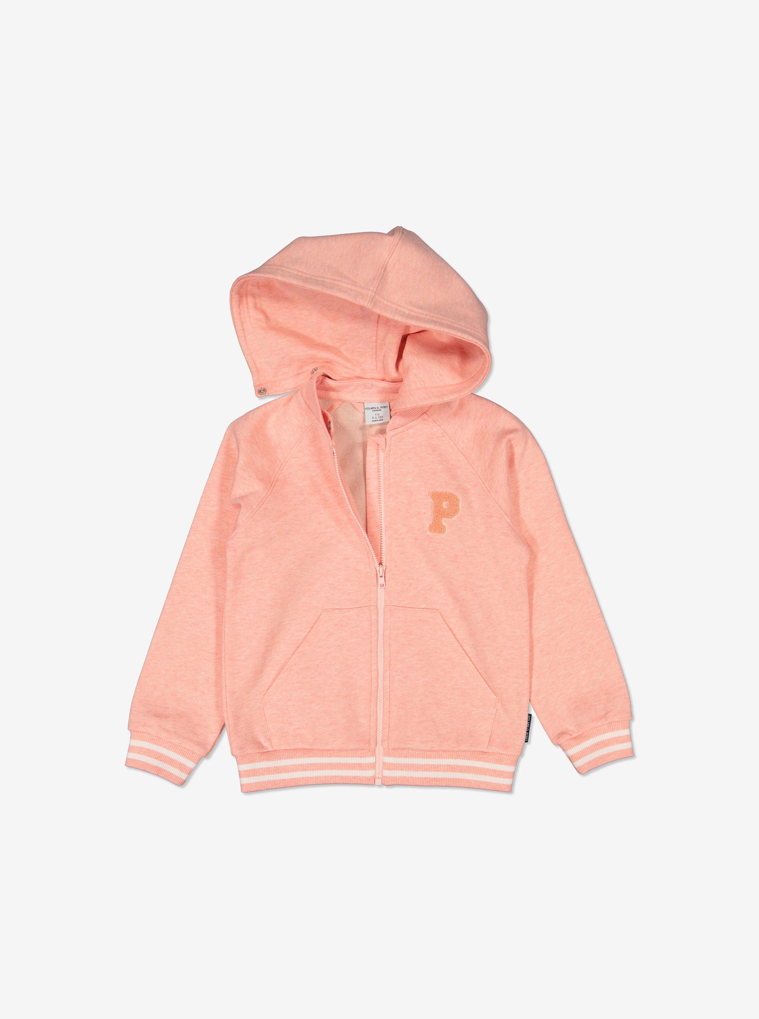 Girls Pink Hoodie from Polarn O. Pyret Kidswear. Made from 100% GOTS Organic Cotton.