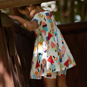 Ice Cream Print Girls Dress from Polarn O. Pyret Kidswear. Made from ethically sourced materials.