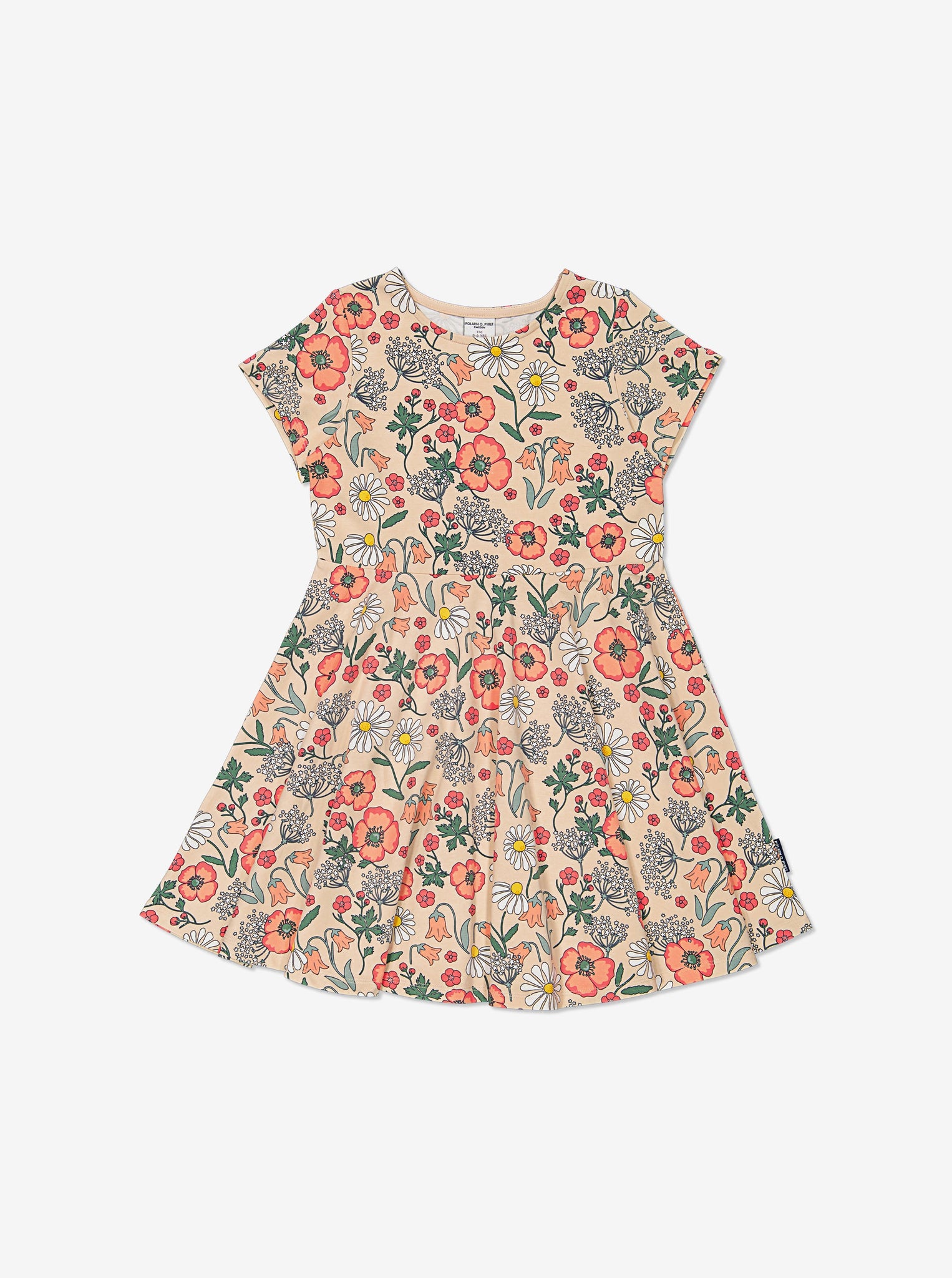 Organic Cotton Floral Girls Dress from Polarn O. Pyret Kidswear. Ethically made and sustainably sourced materials.
