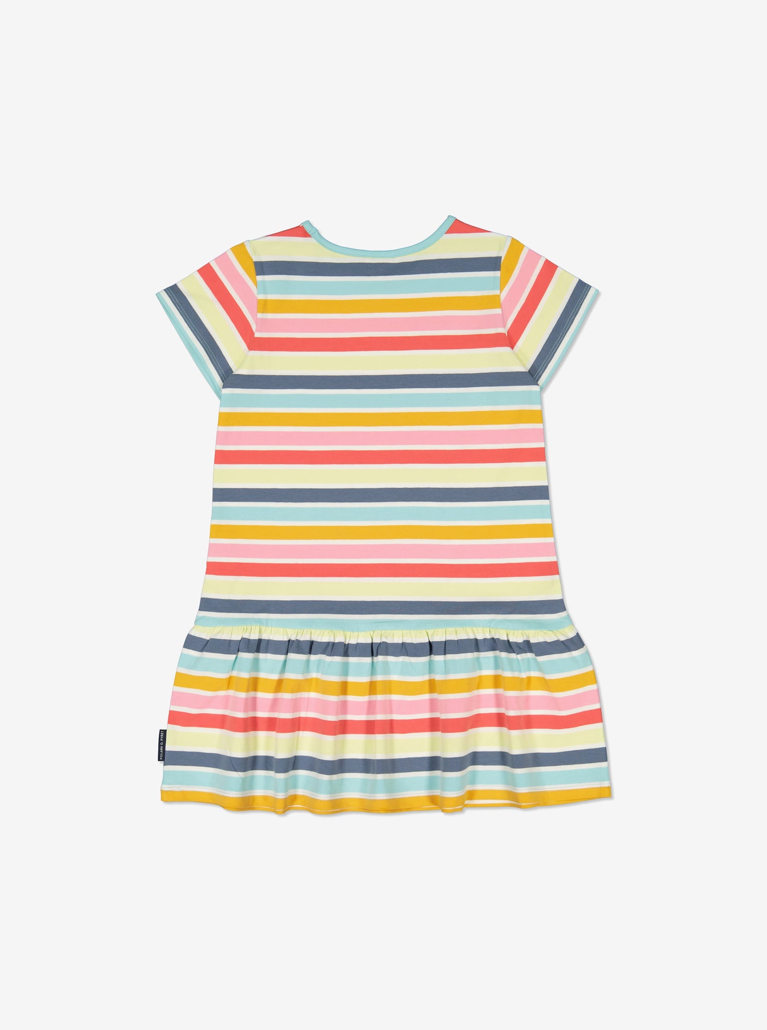 Organic Cotton Striped Girls Dress from Polarn O. Pyret Kidswear. Made using sustainable sourced materials.