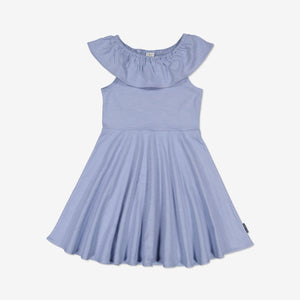 Organic Cotton Purple Girls Summer Dress from Polarn O. Pyret Kidswear. Made from 100% GOTS Organic Cotton.