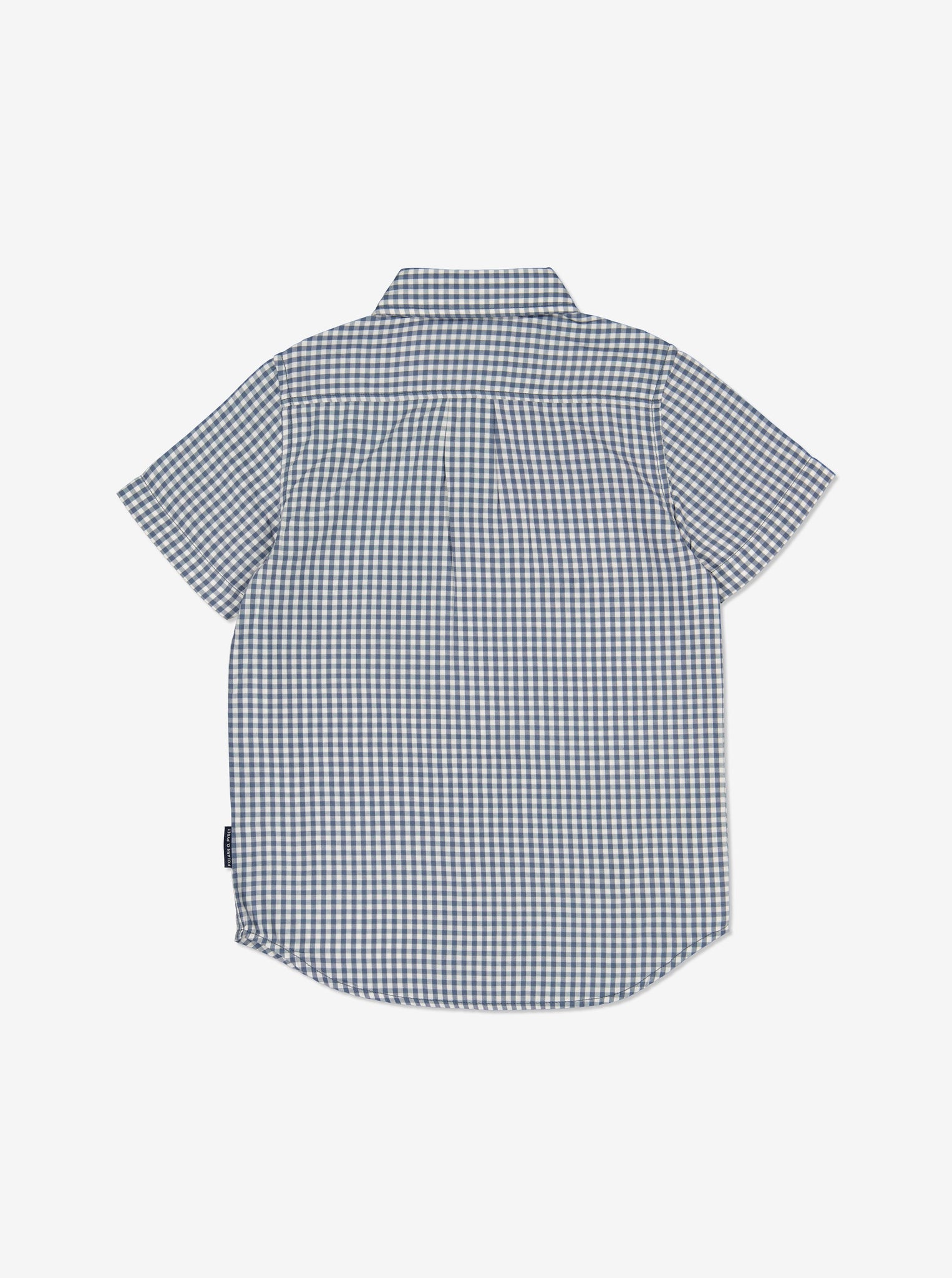 Blue Checked Boys Shirt from Polarn O. Pyret Kidswear. Made from 100% GOTS Organic Cotton.