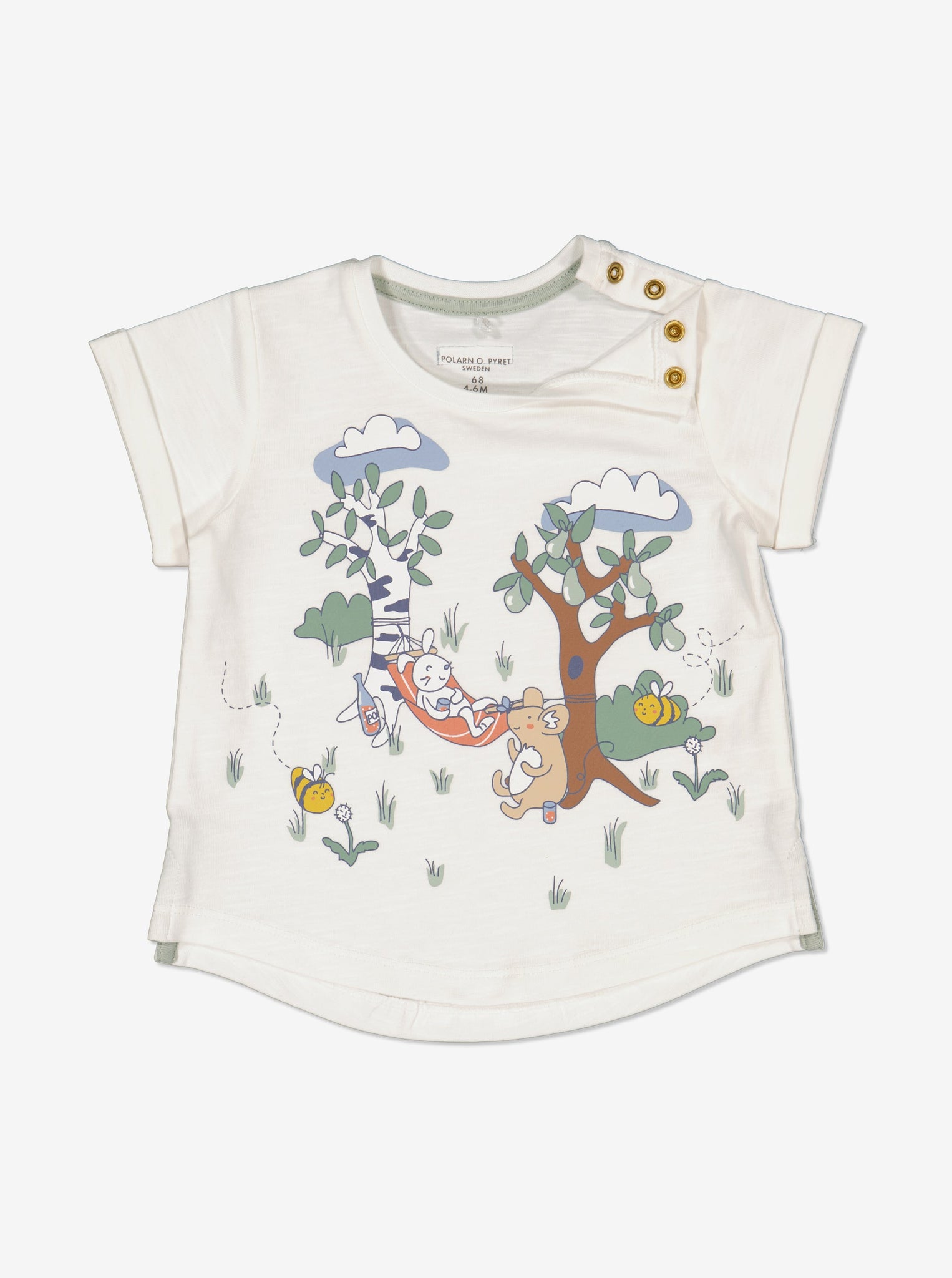 Scandi Wildlife Unisex Baby T-Shirt from Polarn O. Pyret Kidswear. Ethically made and sustainably sourced materials.
