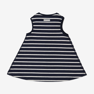 Navy Striped Newborn Baby Dress from Polarn O. Pyret Kidswear. Made using sustainable sourced materials.