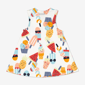 Ice Cream Print Newborn Baby Dress from Polarn O. Pyret Kidswear. Made from ethically sourced materials.