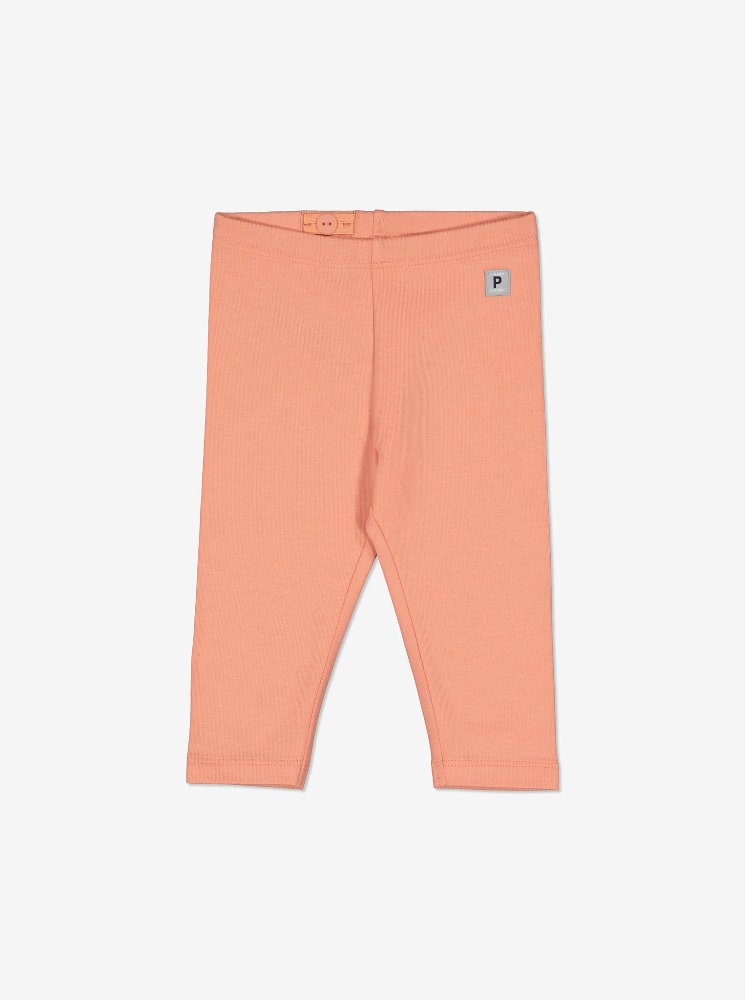 Organic Cotton Peach Baby Leggings from Polarn O. Pyret Kidswear. Ethically made and sustainably sourced materials.