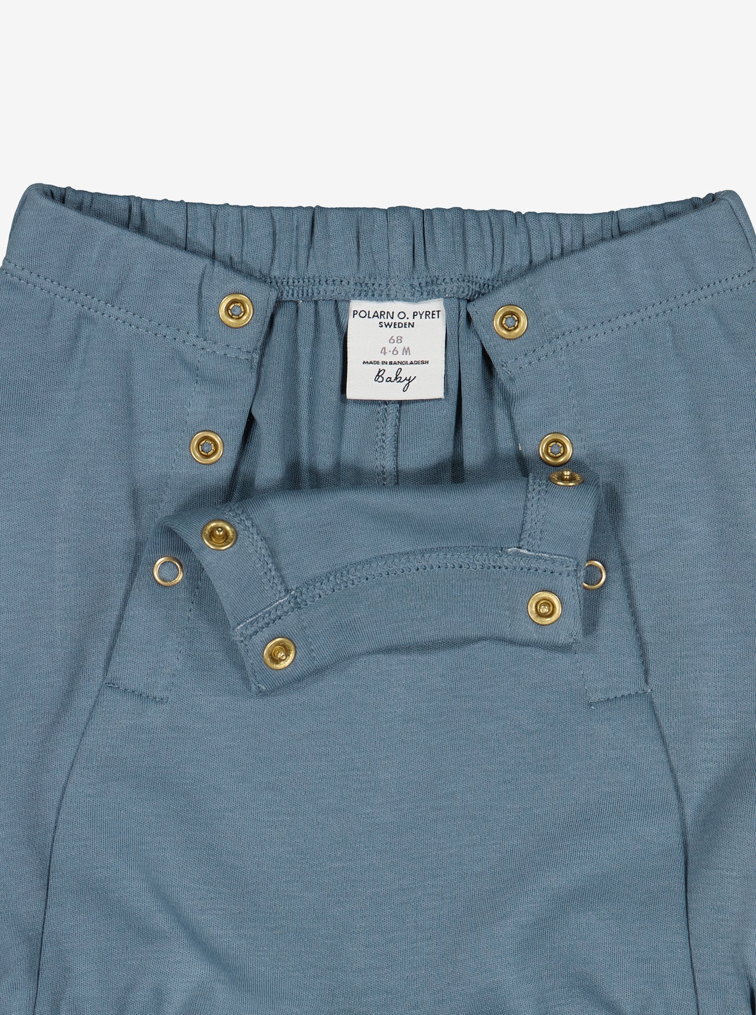 Organic Cotton Blue Baby Shorts from Polarn O. Pyret Kidswear. Made from 100% GOTS Organic Cotton.