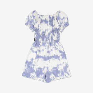 Tie-Dye Blue Kids Playsuit from Polarn O. Pyret Kidswear. Made from ethically sourced materials.