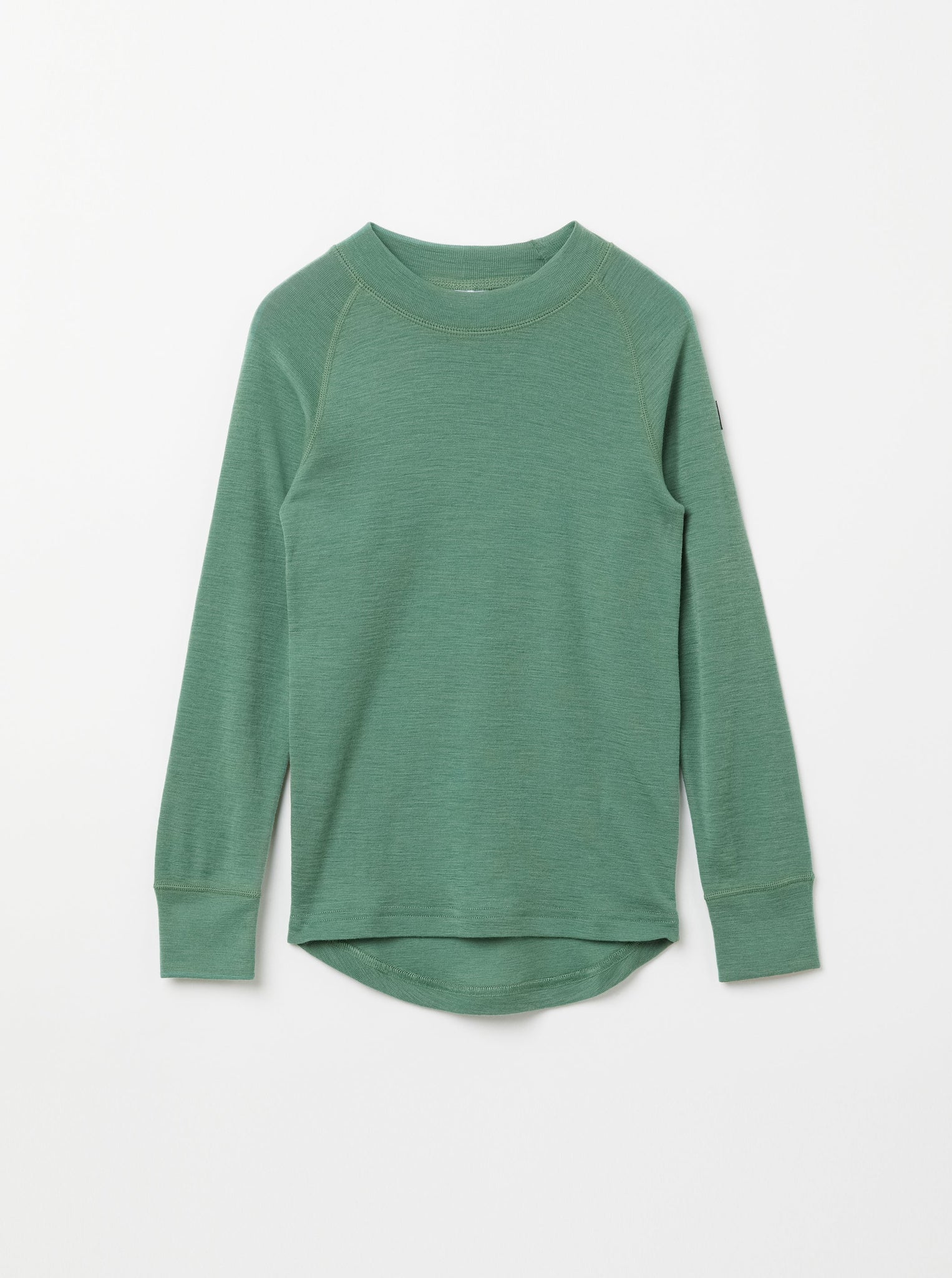Merino Wool Green Thermal Kids Top from the Polarn O. Pyret kidswear collection. Quality kids clothing made to last.