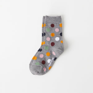 Grey Polka-Dot Merino Kids Socks from the Polarn O. Pyret kidswear collection. Made using ethically sourced materials.