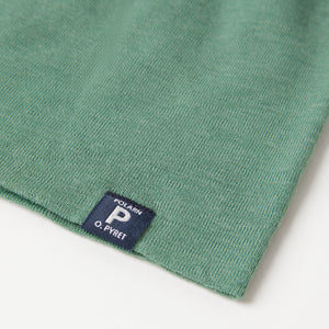 Merino Wool Green Kids Beanie Hat from the Polarn O. Pyret kidswear collection. Ethically produced outerwear.