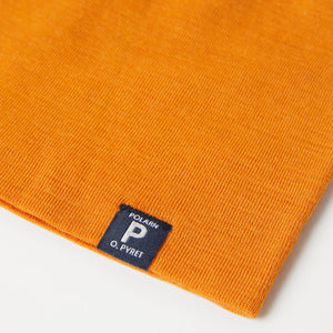 Merino Wool Orange Kids Beanie Hat from the Polarn O. Pyret kidswear collection. Ethically produced kids outerwear.