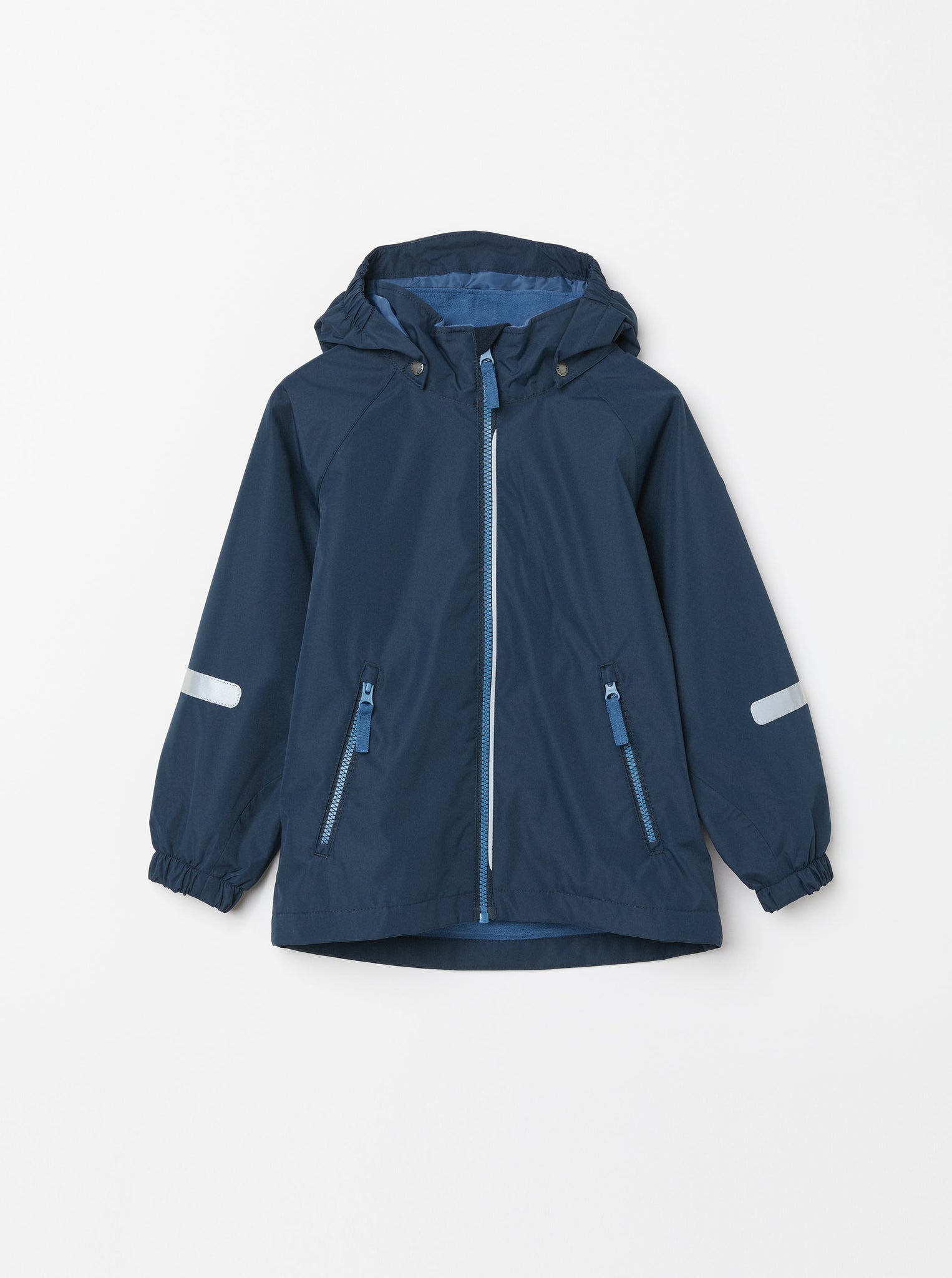 Navy Lightweight Kids Waterproof Coat from the Polarn O. Pyret kidswear collection. Sustainably produced kids outerwear.