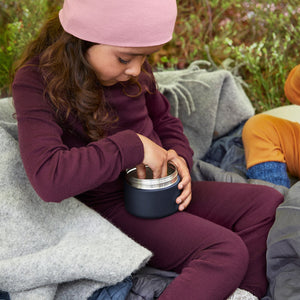Merino Wool Burgundy Thermal Kids Top from the Polarn O. Pyret kidswear collection. Sustainably produced kids outerwear.