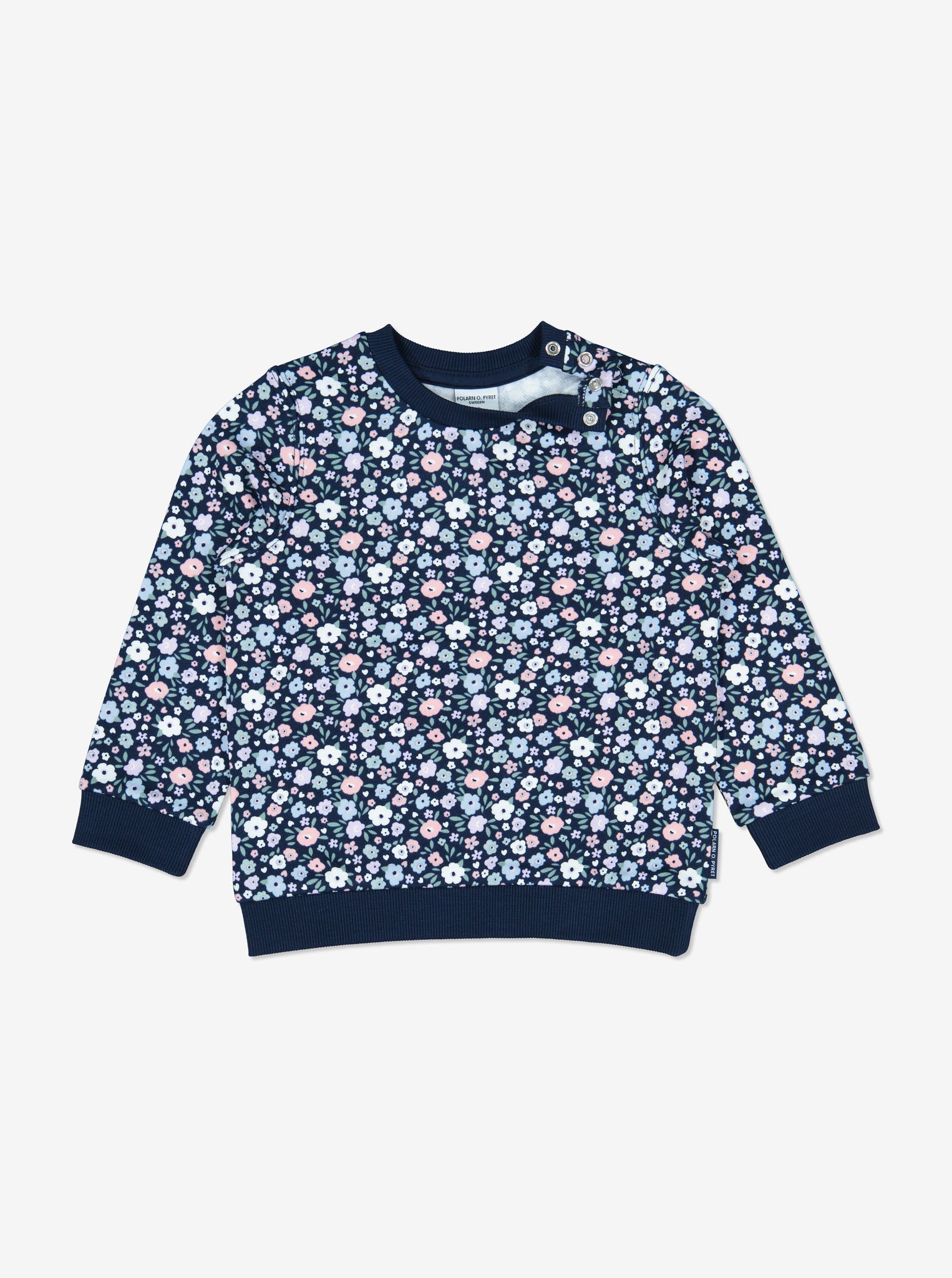  Floral Print Kids Sweatshirt from Polarn O. Pyret Kidswear. Made using sustainable materials.